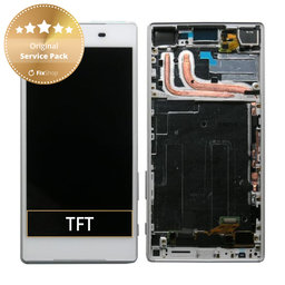 Sony Xperia Z5 E6653 - LCD Display + Touchscreen Front Glas + Rahmen (White) - 1296-1894 Genuine Service Pack