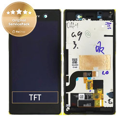 Sony Xperia M5 E5603 - LCD Display + Touchscreen Front Glas + Rahmen (Black) - 191HLY0003B-BCS Genuine Service Pack