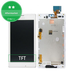 Sony Xperia L C2105 - LCD Display + Touchscreen Front Glas + Rahmen (White) - 78P5320002N Genuine Service Pack