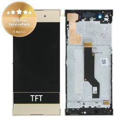 Sony Xperia XA1 G3121 - LCD Display + Touchscreen Front Glas + Rahmen (Gold) - 78PA9100040, 78PA9100120, 78PA9100080 Genuine Service Pack