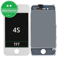 Apple iPhone 4S - LCD Display + Touchscreen Front Glas + Rahmen (White) TFT
