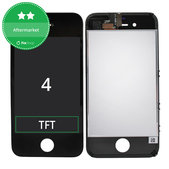 Display für iPhone 4, Black, Touchscreen-Glas mit Rahmen