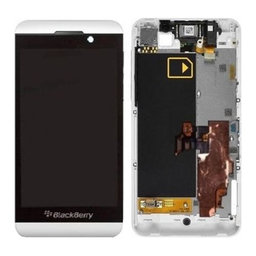 Blackberry Z10 - LCD Display + Touchscreen Front Glas + Rahmen 3G (White) TFT