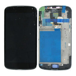 LG Nexus 4 E960 - LCD Display + Touchscreen Front Glas + Rahmen (Black) TFT