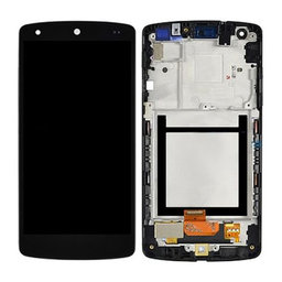 LG Nexus 5 D821 - LCD Display + Touchscreen Front Glas + Rahmen (Black) - ACQ86661402 Genuine Service Pack