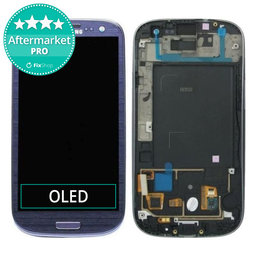 Samsung Galaxy S3 i9300 - LCD Display + Touchscreen Front Glas + Rahmen (Pebble Blue) OLED