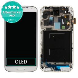 Samsung Galaxy S4 i9505 - LCD Display + Touchscreen Front Glas + Rahmen (White Frost) OLED