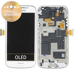 Samsung Galaxy S4 Mini i9195 - LCD Display + Touchscreen Front Glas + Rahmen (White Frost) - GH97-14766B Genuine Service Pack