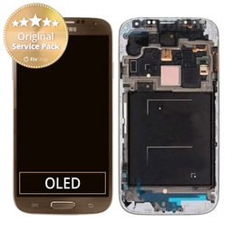 Samsung Galaxy S4 i9506 LTE - LCD Display + Touchscreen Front Glas + Rahmen (Brown) - GH97-15202E Genuine Service Pack