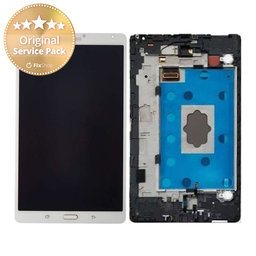 Samsung Galaxy Tab S 8.4 T700 - LCD Display + Touchscreen Front Glas + Rahmen (Dazzling White) - GH97-16047A Genuine Service Pack
