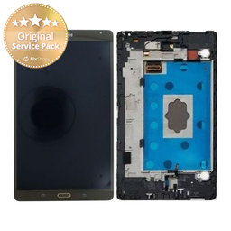 Samsung Galaxy Tab S 8.4 T700 - LCD Display + Touchscreen Front Glas + Rahmen (Titanium Bronze) - GH97-16047B Genuine Service Pack