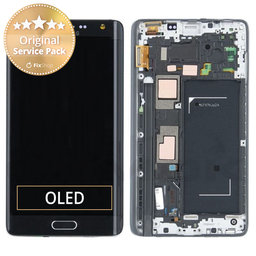 Samsung Galaxy Note Edge N915FY - LCD Display + Touchscreen Front Glas + Rahmen (Black) - GH97-16636A Genuine Service Pack