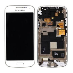 Samsung Galaxy S4 Mini Value I915i - LCD Display + Touchscreen Front Glas + Rahmen (White Frost) - GH97-16992B Genuine Service Pack