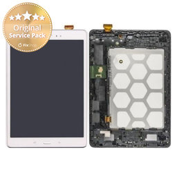 Samsung Galaxy Tab A 9.7 T555 - LCD Display + Touchscreen Front Glas + Rahmen (White) - GH97-17424C Genuine Service Pack