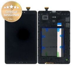 Samsung Galaxy Tab E T560N - LCD Display + Touchscreen Front Glas + Rahmen (Black) - GH97-17525A Genuine Service Pack