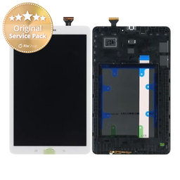 Samsung Galaxy Tab E T560N - LCD Display + Touchscreen Front Glas + Rahmen (White) - GH97-17525B Genuine Service Pack