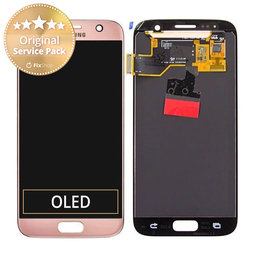 Samsung Galaxy S7 G930F - LCD Display + Touchscreen Front Glas (Pink Gold) - GH97-18523E, GH97-18761E, GH97-18757E Genuine Service Pack