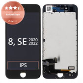 Apple iPhone 8, SE (2020), SE (2022) - LCD Display + Touchscreen Front Glas + Rahmen (Black) Refurbished