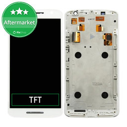 Motorola Moto X Play XT1562 - LCD Display + Touchscreen Front Glas + Rahmen (White) TFT
