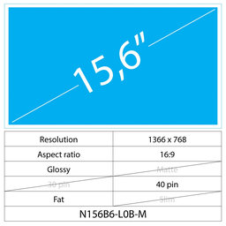 15.6 LCD Fat Matte 40 pin HD