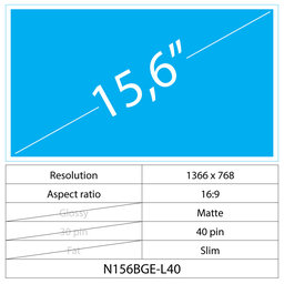 Toshiba Satellite PRO A50-D 15.6 LCD Slim Matte 40 pin HD
