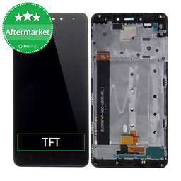 Xiaomi Redmi Note 4 (Mediatek) - LCD Display + Touchscreen Front Glas + Rahmen (Black) TFT