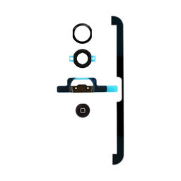 Apple iPad Mini, Mini 2 - Home Taste + Flex Kabel + Halterung + Plastik Ring + Dichtung (Black)