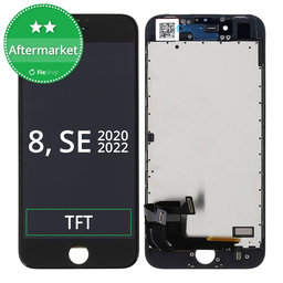 Apple iPhone 8, SE (2020), SE (2022) - LCD Display + Touchscreen Front Glas + Rahmen (Black) TFT