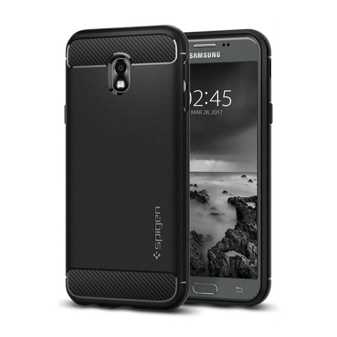 Spigen - Rugged Armor Case für Samsung Galaxy J3 2017, schwarz