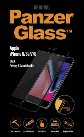 PanzerGlass - Sichtschutzhülle aus gehärtetem Glas, freundlich für iPhone 8/7 / 6s / 6, Schwarz