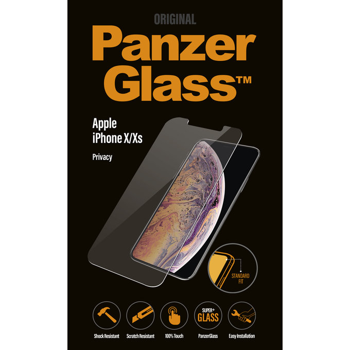 PanzerGlass - Gehärtetes Glas Privacy Standard Fit für iPhone X, XS und 11 Pro, transparent