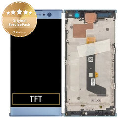 Sony Xperia XA2 H4113 - LCD Display + Touchscreen Front Glas + Rahmen (Blue) - 78PC0600030 Genuine Service Pack