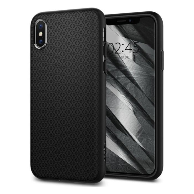 Spigen - Hülle Liquid Air für iPhone X und XS, schwarz