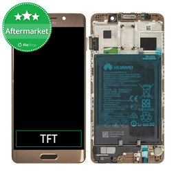 Huawei Mate 9 Pro - LCD Display + Touchscreen Front Glas + Rahmen + Akku Batterie (Brown) TFT