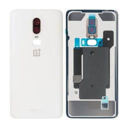 OnePlus 6 - Akkudeckel + Rückfahrkameraglas (Silk White) - 1071100109 Genuine Service Pack