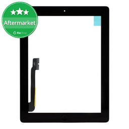 Apple iPad 3, iPad 4 - Touchscreen Front Glas + Home Taste (Black)