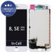 Display In-Cell für iPhone 8, SE (2020), SE (2022), White, Touchscreen-Glas mit Rahmen, FixPremium
