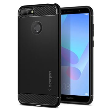 Spigen - Rugged Armor Hülle für Huawei Y6 2018, schwarz