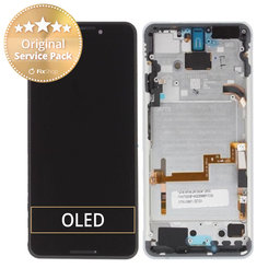 Google Pixel 3 - LCD Display + Touchscreen Front Glas + Rahmen (Clearly White) - 20GB1WW0S03 Genuine Service Pack