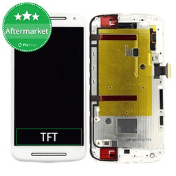 Motorola Moto G XT1068 - LCD Display + Touchscreen Front Glas + Rahmen (White) TFT