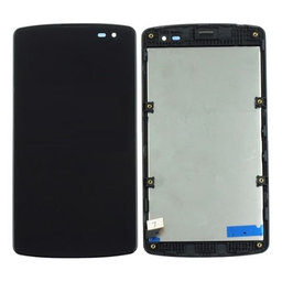 LG F60 D390N - LCD Display + Touchscreen Front Glas + Rahmen (Black) TFT