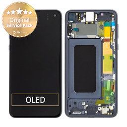 Samsung Galaxy S10e G970F - LCD Display + Touchscreen Front Glas + Rahmen (Prism Black) - GH82-18852A, GH82-18836A Genuine Service Pack