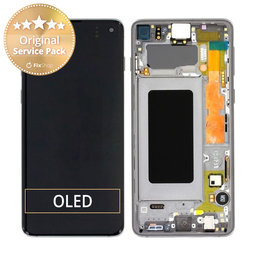 Samsung Galaxy S10 G973F - LCD Display + Touchscreen Front Glas + Rahmen (Prism Black) - GH82-18850A, GH82-18835A, GH82-18860A Genuine Service Pack