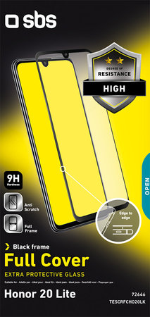 SBS - Gehärtetes Glas Full Cover für Honor 20 Lite, schwarz
