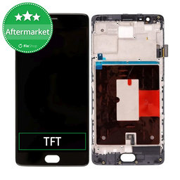 OnePlus 3T - LCD Display + Touchscreen Front Glas + Rahmen (Black) TFT