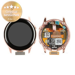 Samsung Galaxy Watch Active R500 - LCD Display + Touchscreen Front Glas + Rahmen (Gold) - GH82-18797D Genuine Service Pack