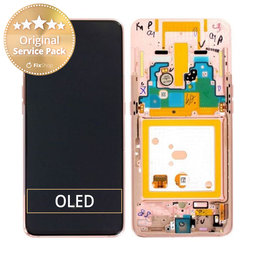 Samsung Galaxy A80 A805F - LCD Display + Touchscreen Front Glas + Rahmen (Angel Gold) - GH82-20348C, GH82-20368C, GH82-20390C Genuine Service Pack