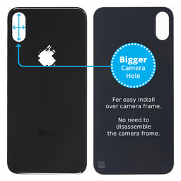 Apple iPhone XS Max - Backcover Glas Vergrössertes Ringloch für die Kamera (Space Gray)