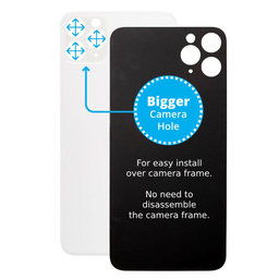 Apple iPhone 11 Pro - Backcover Glas Vergrössertes Ringloch für die Kamera (Silver)