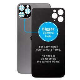 Apple iPhone 11 Pro - Backcover Glas Vergrössertes Ringloch für die Kamera (Space Gray)